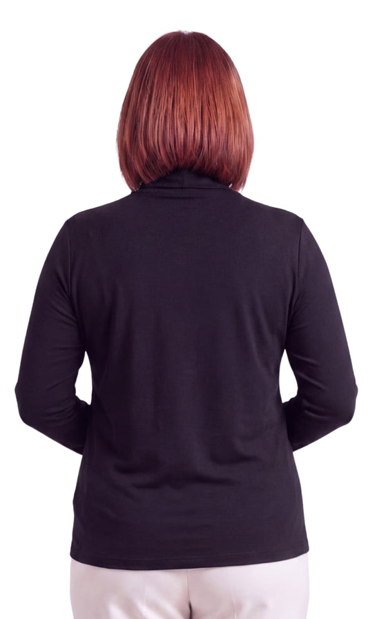 Women's Long Sleeve Relaxed Fit Turtleneck Top