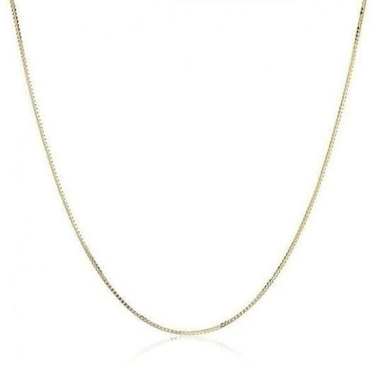 14K Yellow Gold High Polish Classic Box Link Chain Necklace - Assorted Sizes