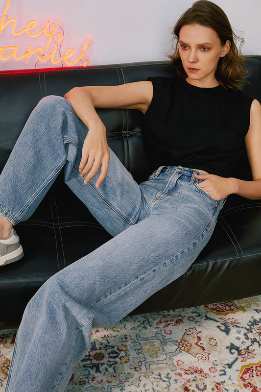 Angeles High Rise Baggy Jeans HJ103