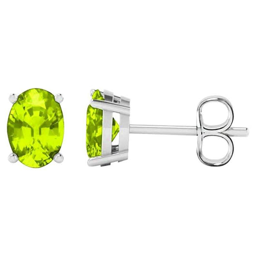 2-Pack: Genuine Gemstone Oval Sterling Silver Studs