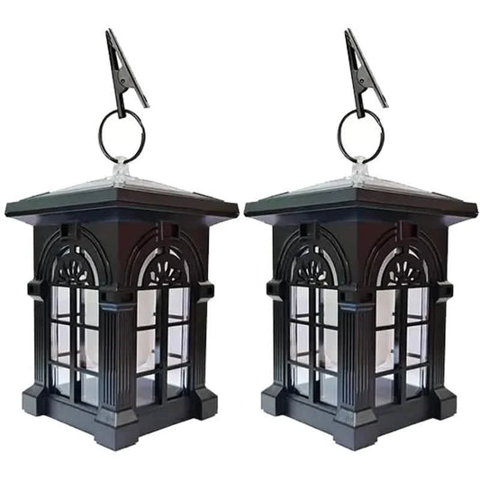 2-Pack: IP65 Waterproof Solar Outdoor Lights With Flickering Flame