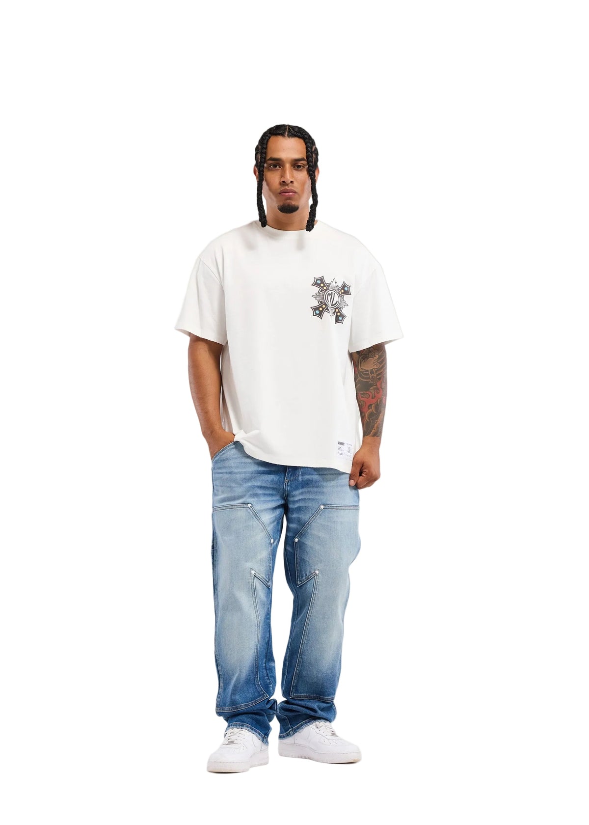 Memory Lane Cross Tee - White