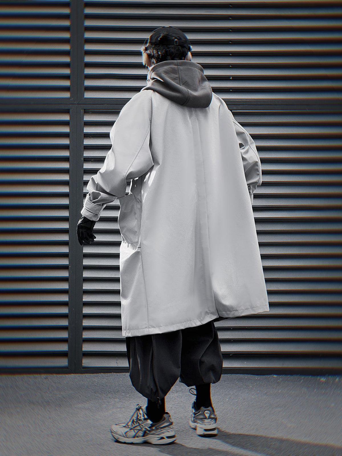 HiJ36 Grey Urban Trench Coat