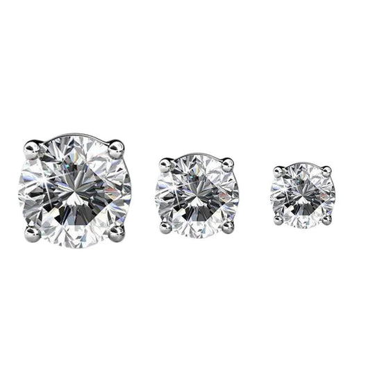 3-Pairs: Elements of Love Crystal Stud Earrings