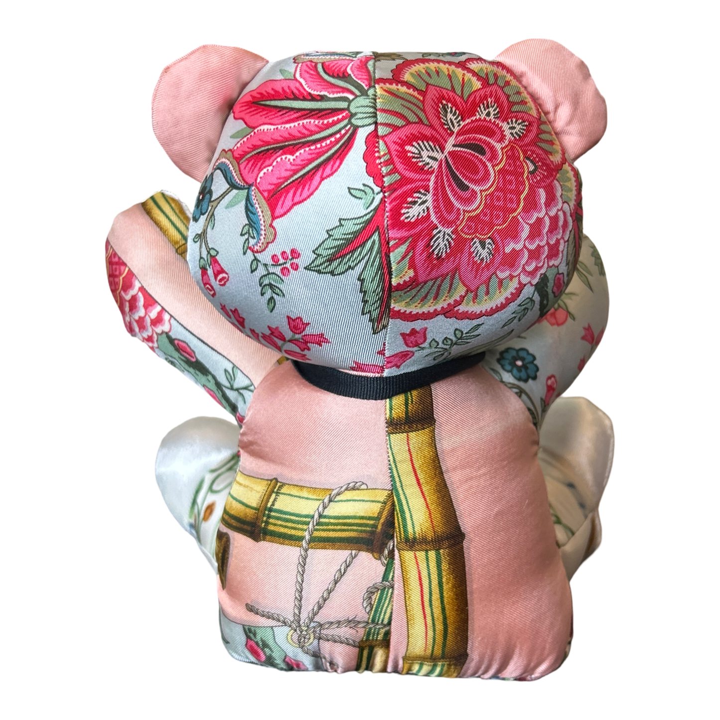 Chinoiserie Vintage Silk Scarf Tender Teddy Bear