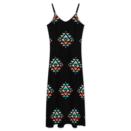 Baha Ranch Southwestern Aztec Western Maxi Dress