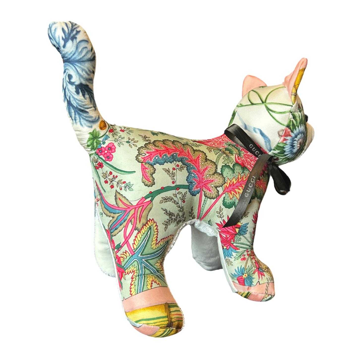 Chinoiserie Vintage Silk Scarf Charming Kitten