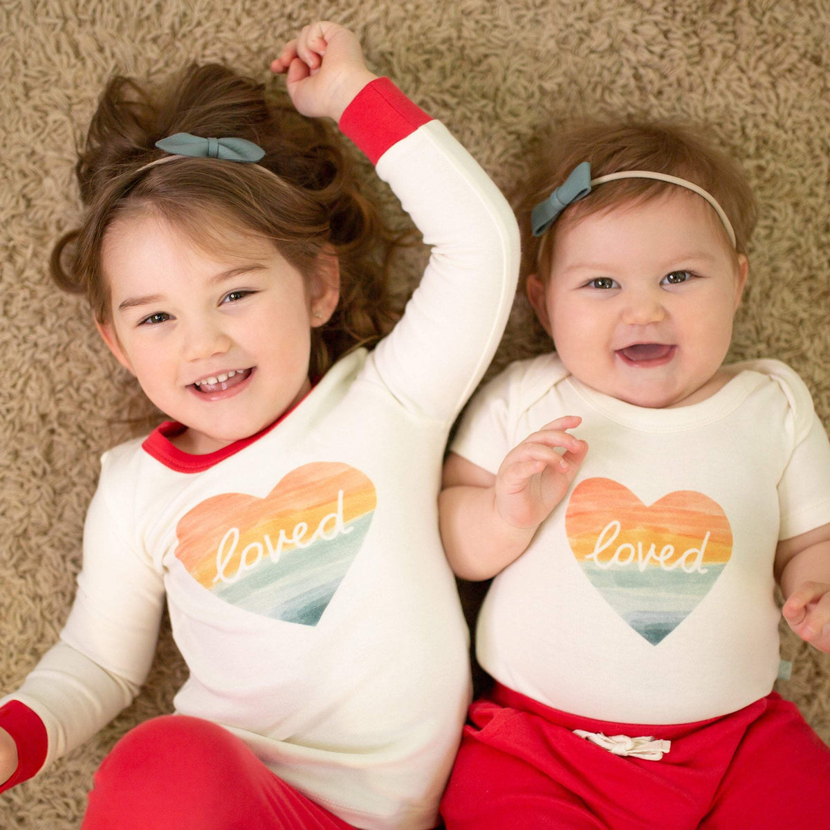pajamas | loved rainbow heart