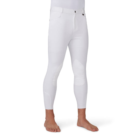 Men's EuroWeave DX Suede Knee Patch Breech - White