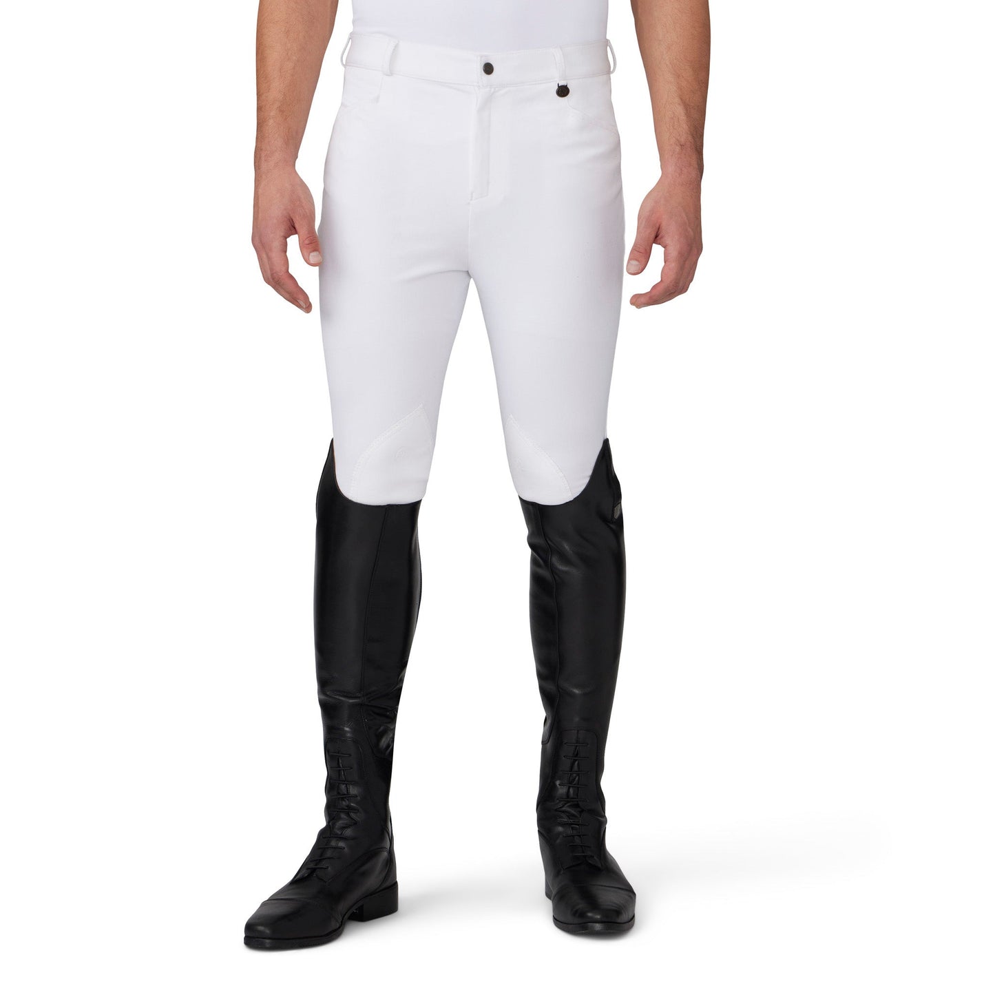 Men's EuroWeave DX Suede Knee Patch Breech - White