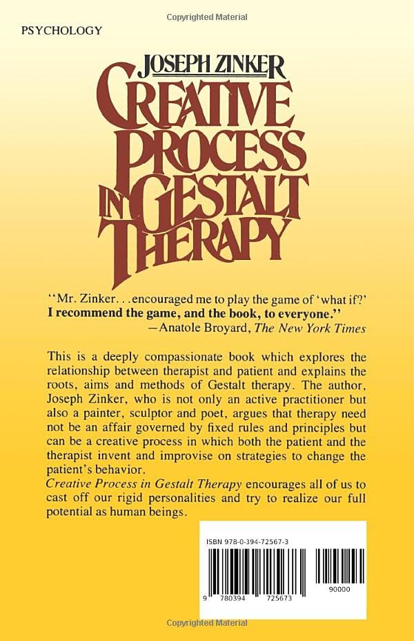 Creative Process in Gestalt Therapy by Zinker, Joseph