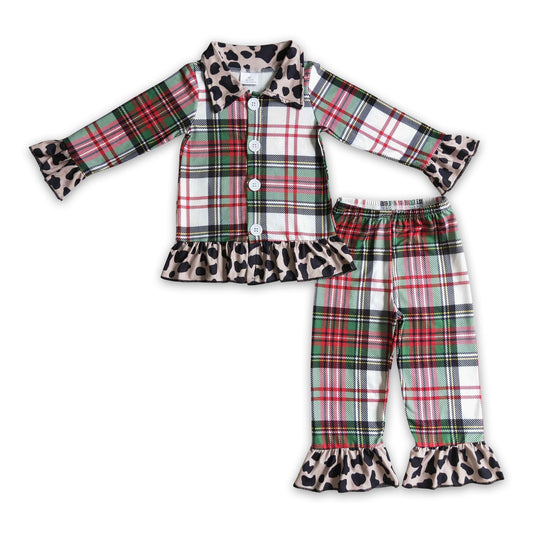 Plaid leopard pajamas Christmas sleepwear