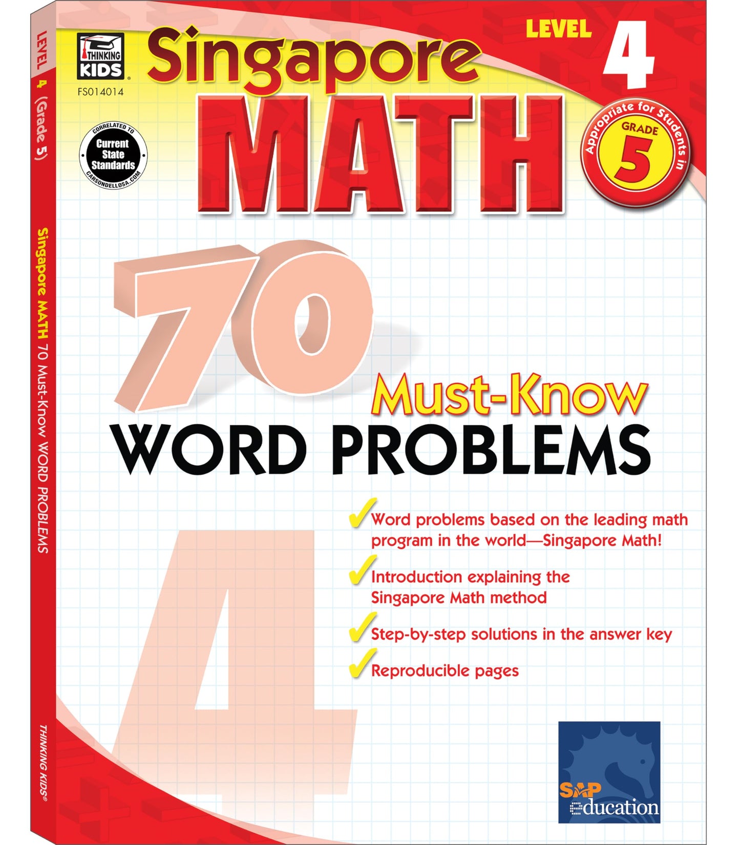 Singapore Math - 70 Must-Know Word Problems Workbook for 5th
