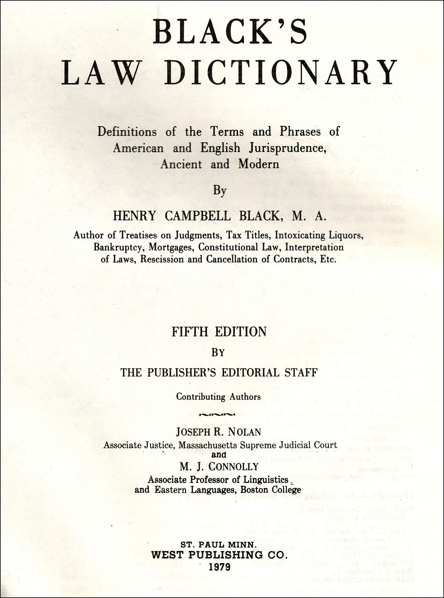 Black's Law Dictionary: Definitions of the Terms and Phrases