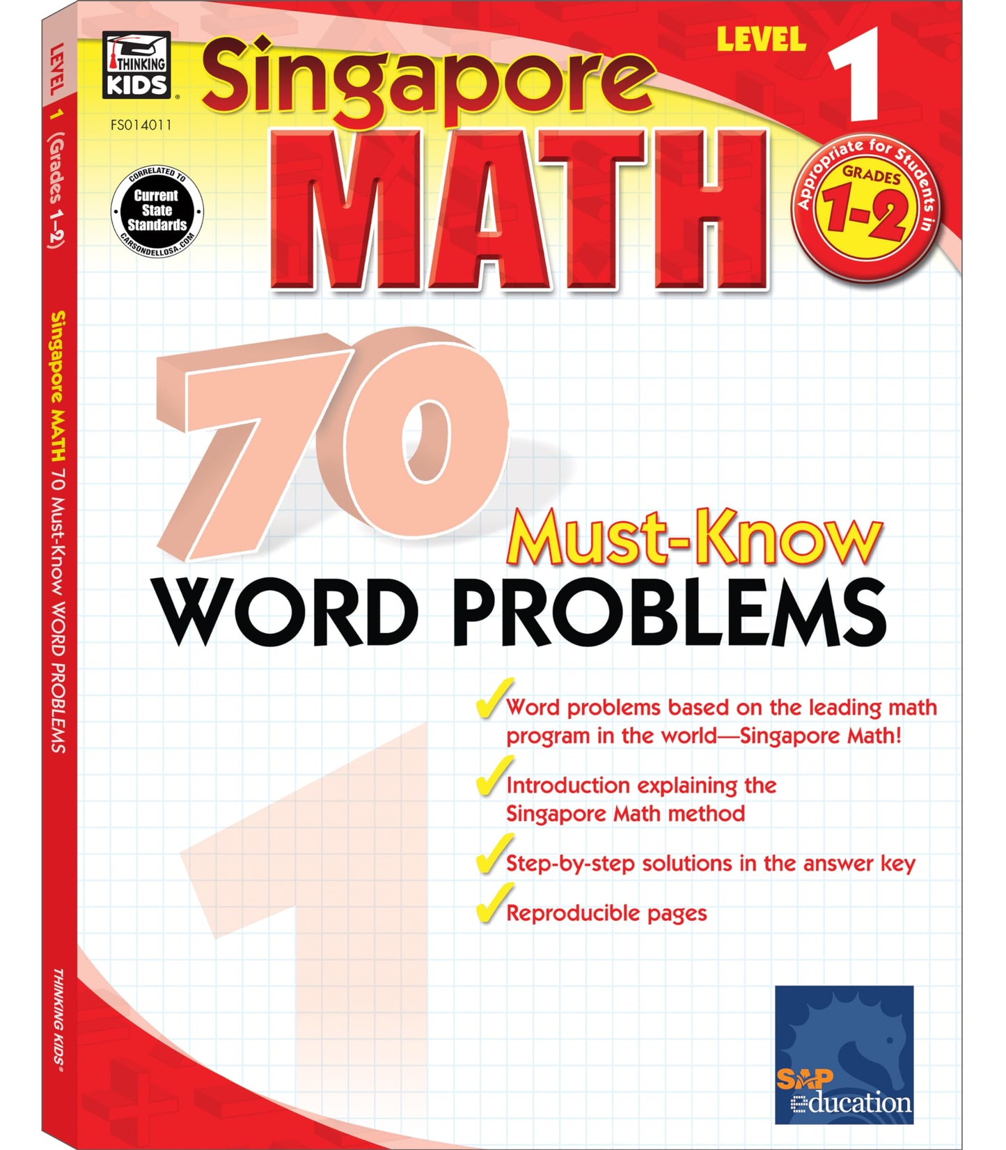 Singapore Math - 70 Must-Know Word Problems Workbook for 1st