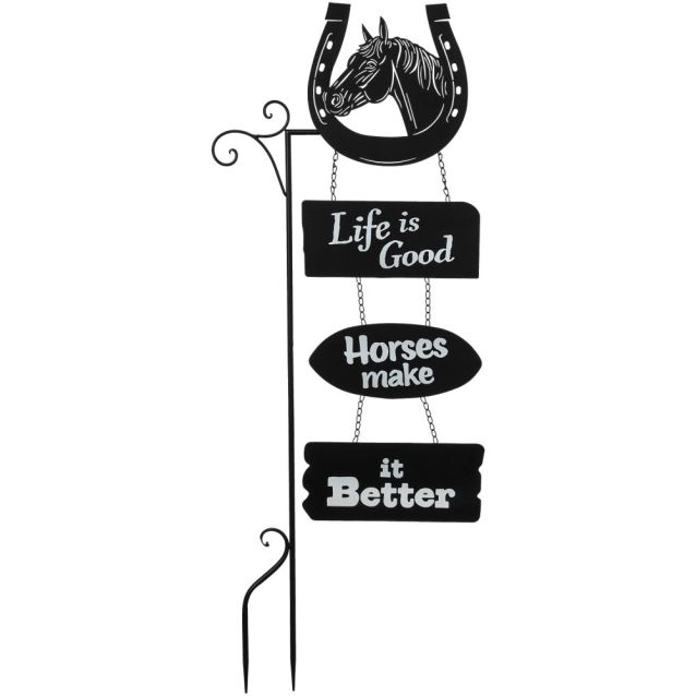 Life is Good Horses Make It Better Yard Stake – Western Horse Outdoor Décor