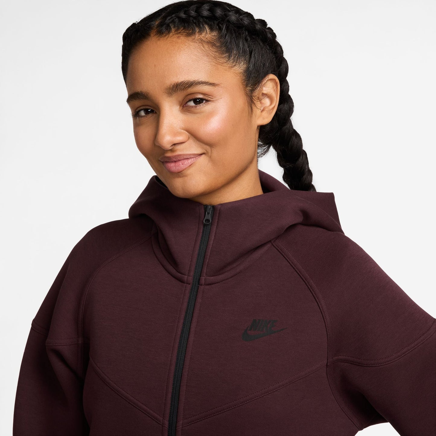 Nike Womens Sportswear Tech Fleece Windrunner Hoodie- Burgundy Crush