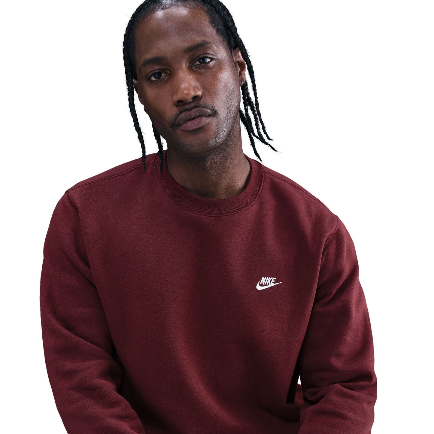 Nike Mens Club Fleece Crewneck - Dark Team Red
