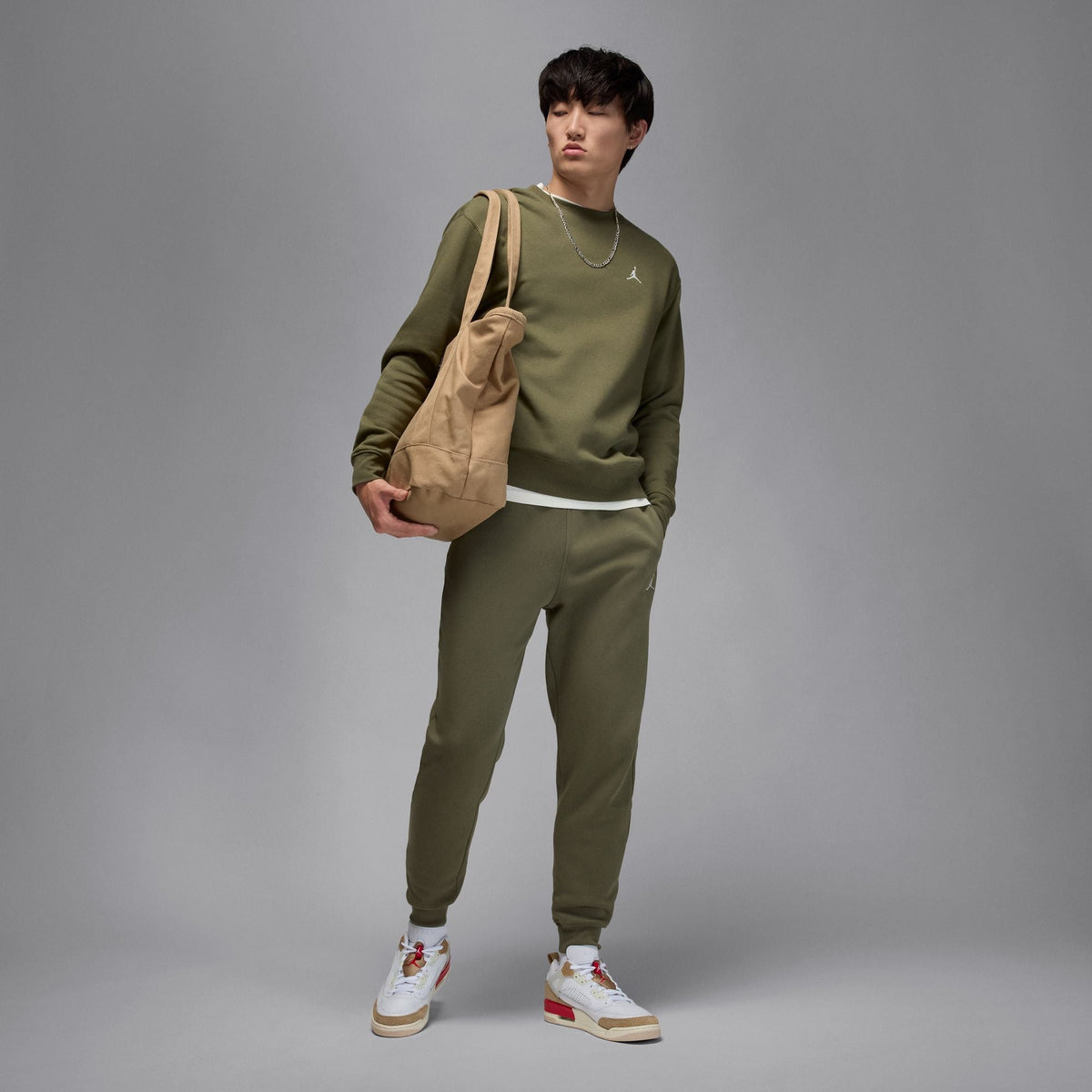 Air Jordan Mens Brooklyn Fleece Joggers - Medium Olive