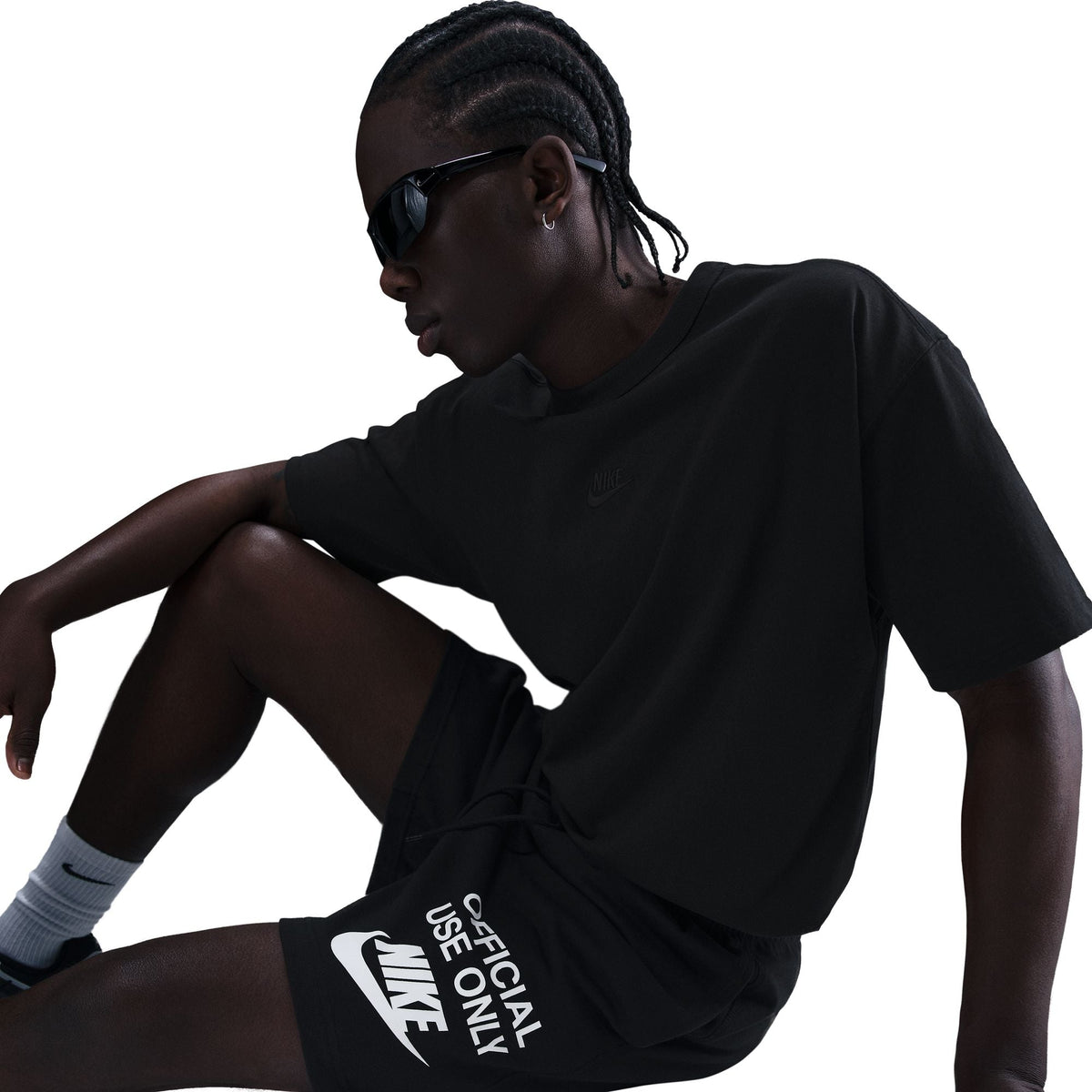 Nike Mens Club Knit Shorts - Black/White