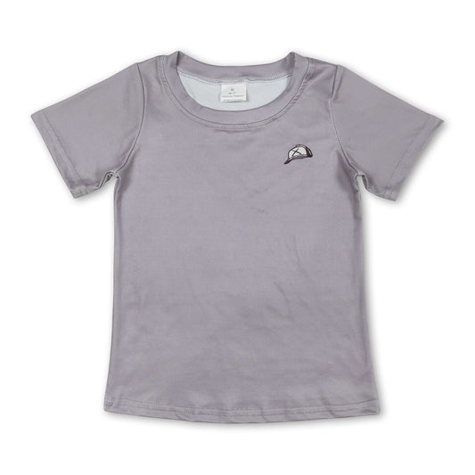 Short sleeves Grey dog kids boys shirt