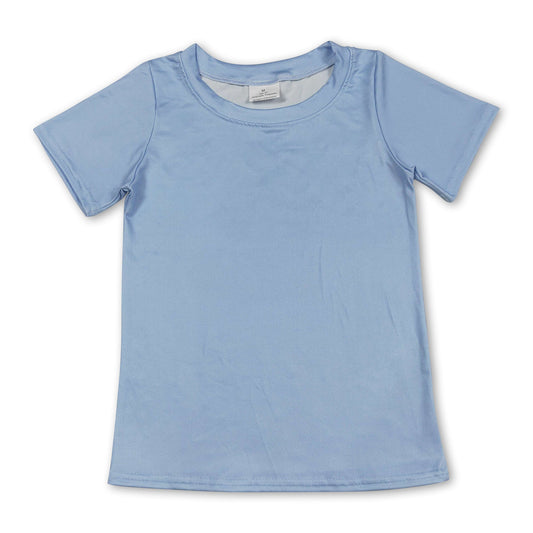 Short sleeves light blue camo dog kids boys shirts