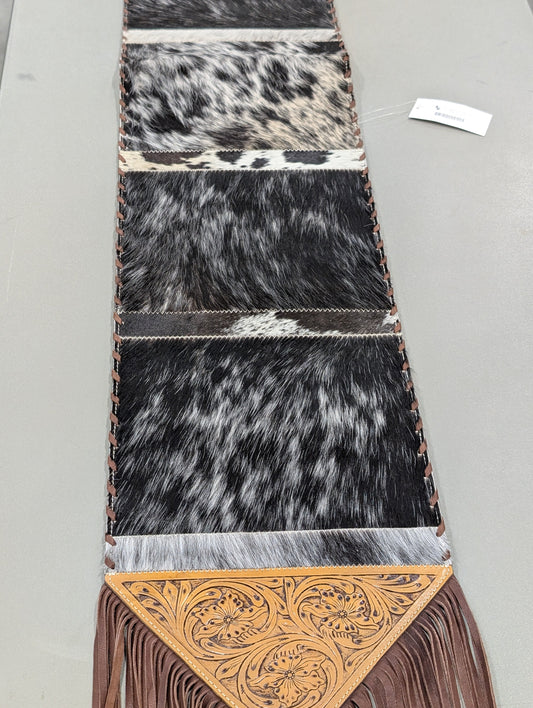 Genuine Cowhide Table Runner – Leather Lace Detail