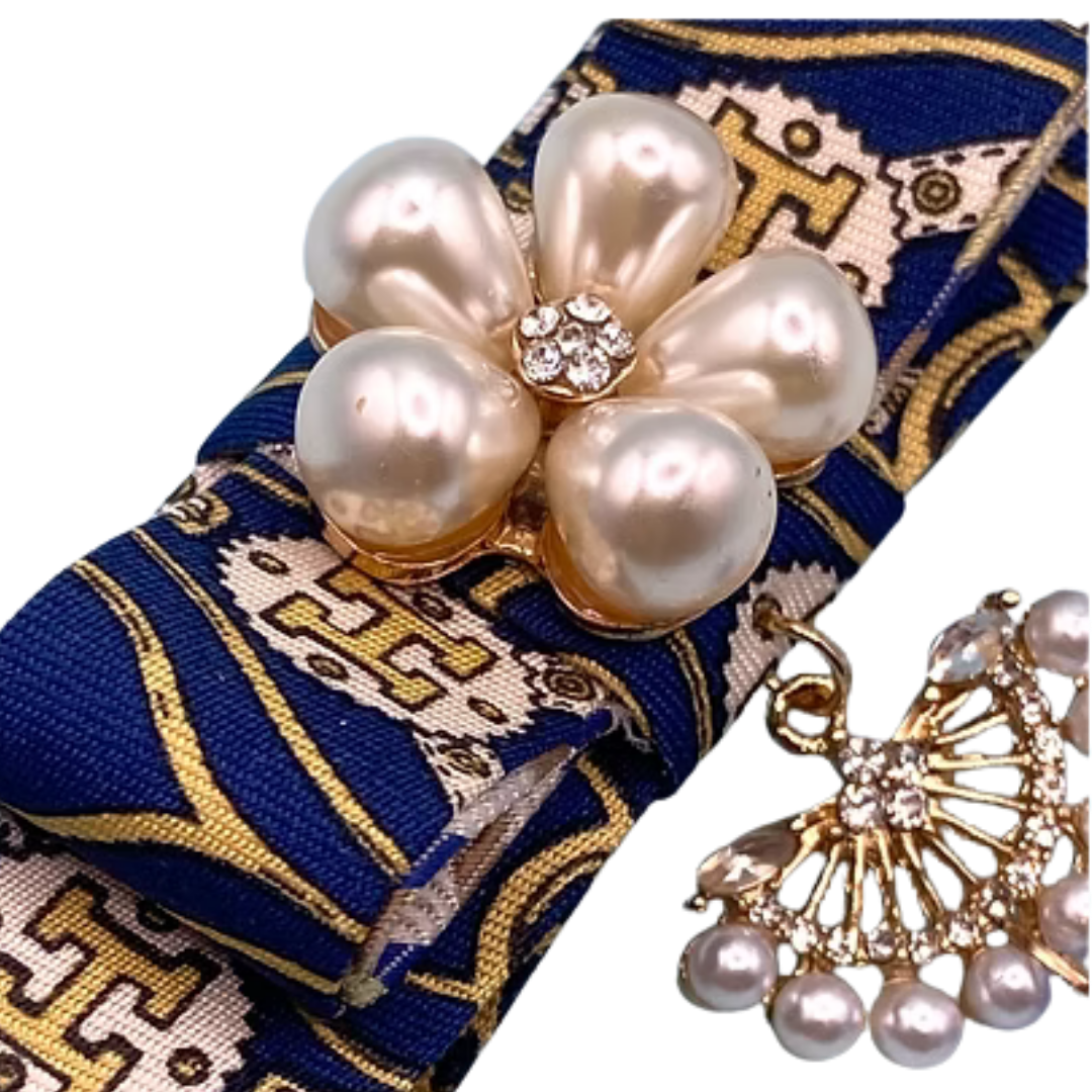 Equestrian Vintage Silk Necktie Bar Brooch