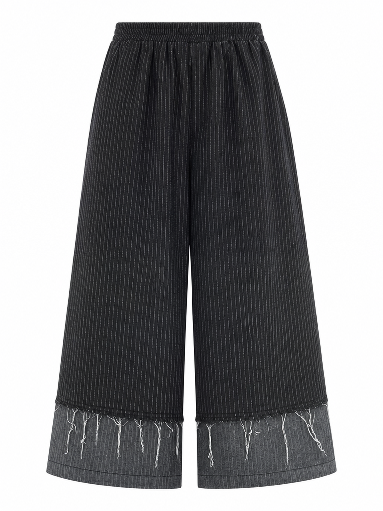 Free Spirit Striped Wide-Leg Jeans