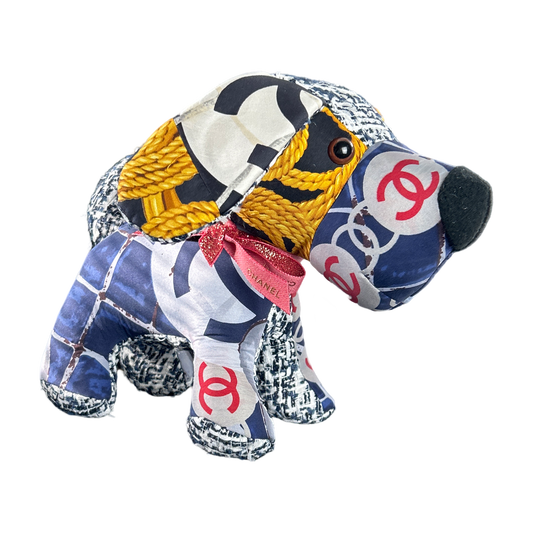 CC Monogram Vintage Silk Scarf Loyal Puppy