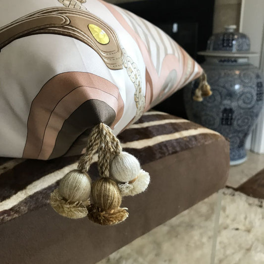 Coaching Vintage Silk Scarf Pillow 28"