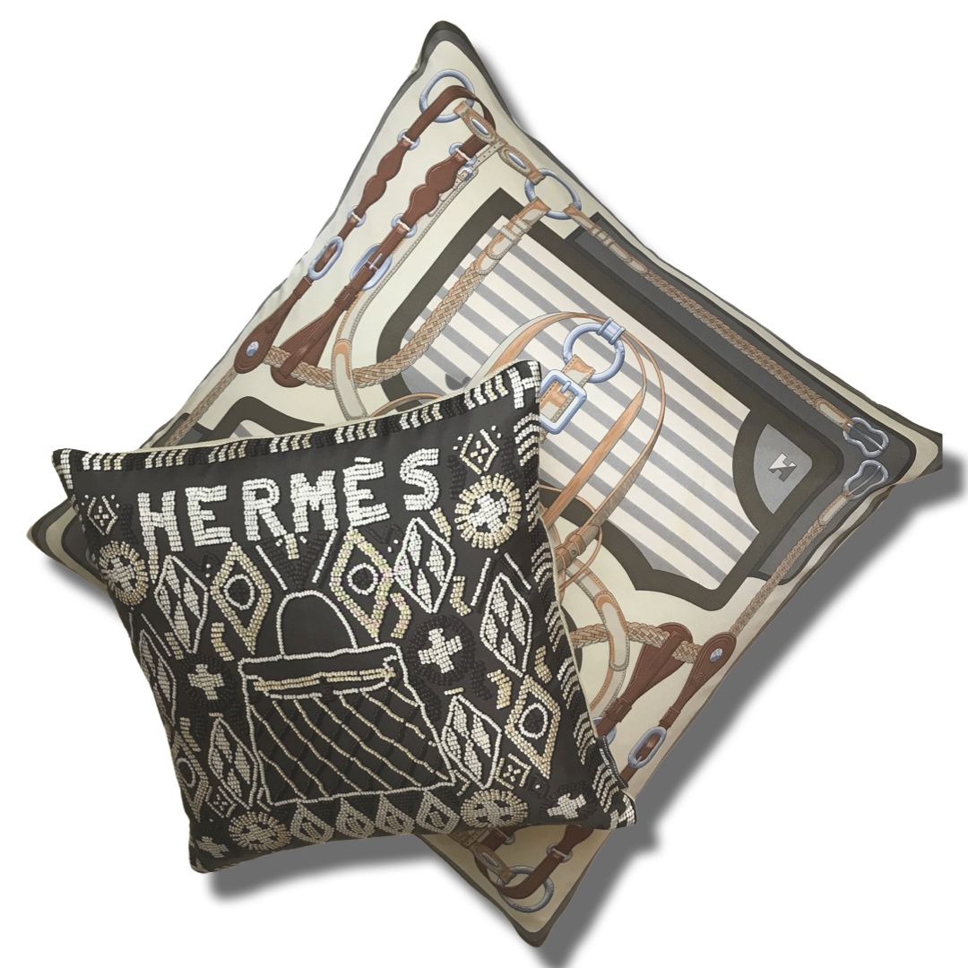 Coaching Vintage Silk Scarf Pillow 28"
