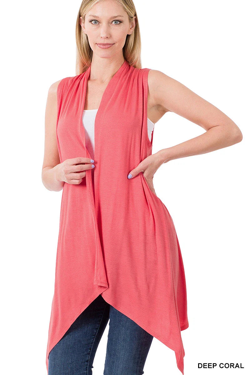 Zenana Flow & Go Lightweight Cardigan Vest – Sleeveless Open Front Layering Essential