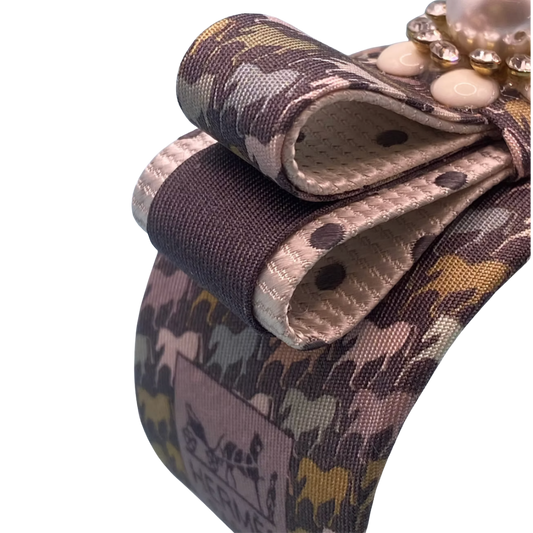 Equestrian Vintage Silk Necktie Cuff Bracelet