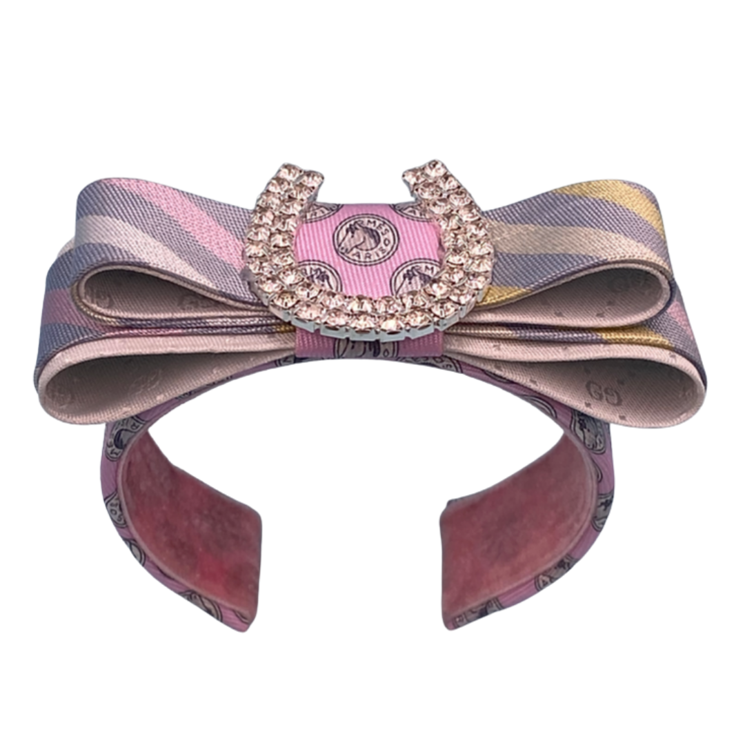 Horseshoe Vintage Silk Necktie Cuff Bracelet