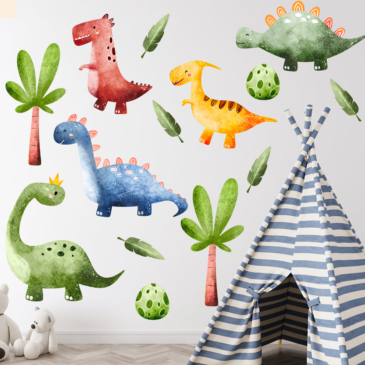 Kids Wall Decal Dinosaurs Wall Sticker Set