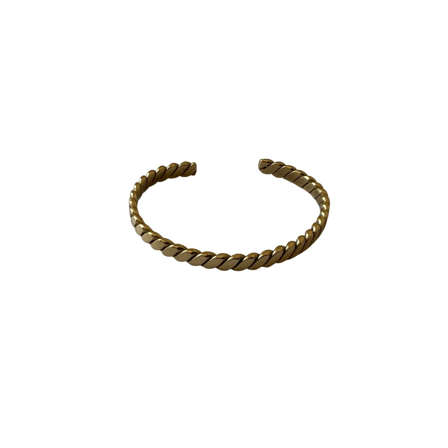 Wide Twisted Brass Cuff Bracelet | Dona