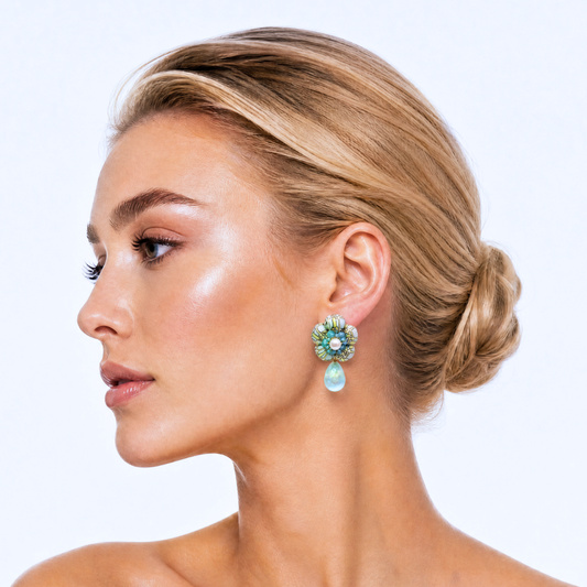 Stirrup Vintage Silk Necktie Drop Earrings