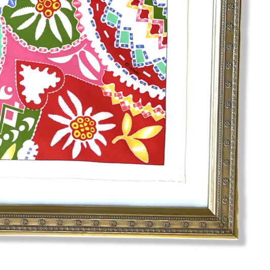 En Attendant Ulysse Framed Vintage Silk Scarf 20"