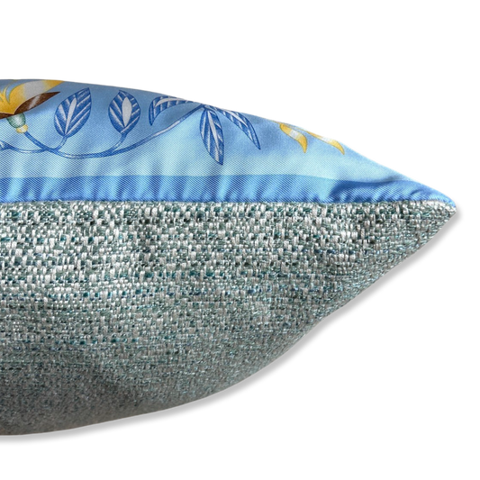 En Attendant Ulysse Vintage Silk Scarf Pillow 17"