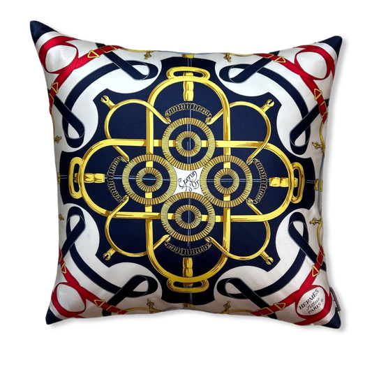 Eperon d'Or Vintage Silk Scarf Pillows 24"