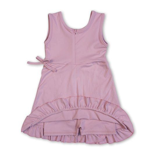 Sleeveless ruffle kids girls summer athletic dresses