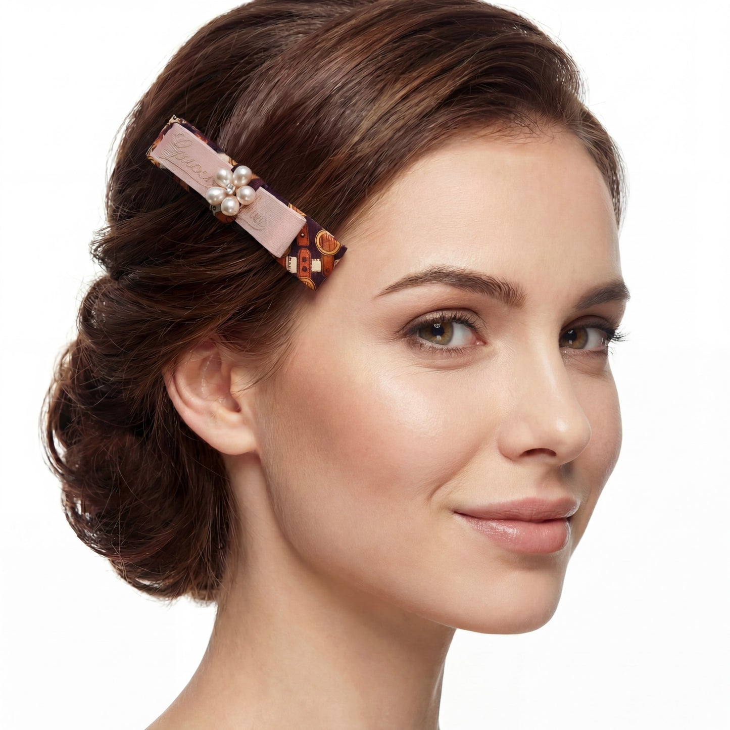 Belt & Buckle Vintage Silk Necktie Hair Clip