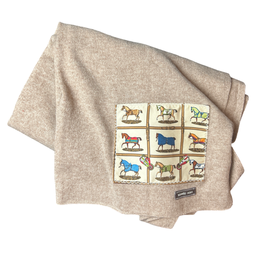 Petits Chevaux Vintage Silk Scarf & Cashmere Shawl
