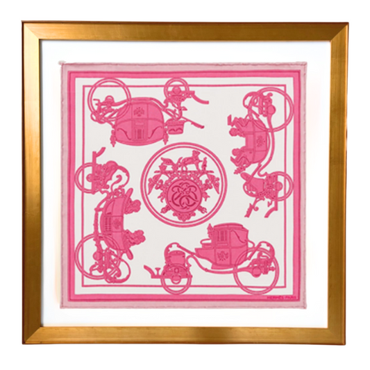 Ex Libris Framed Vintage Silk Scarf 12"