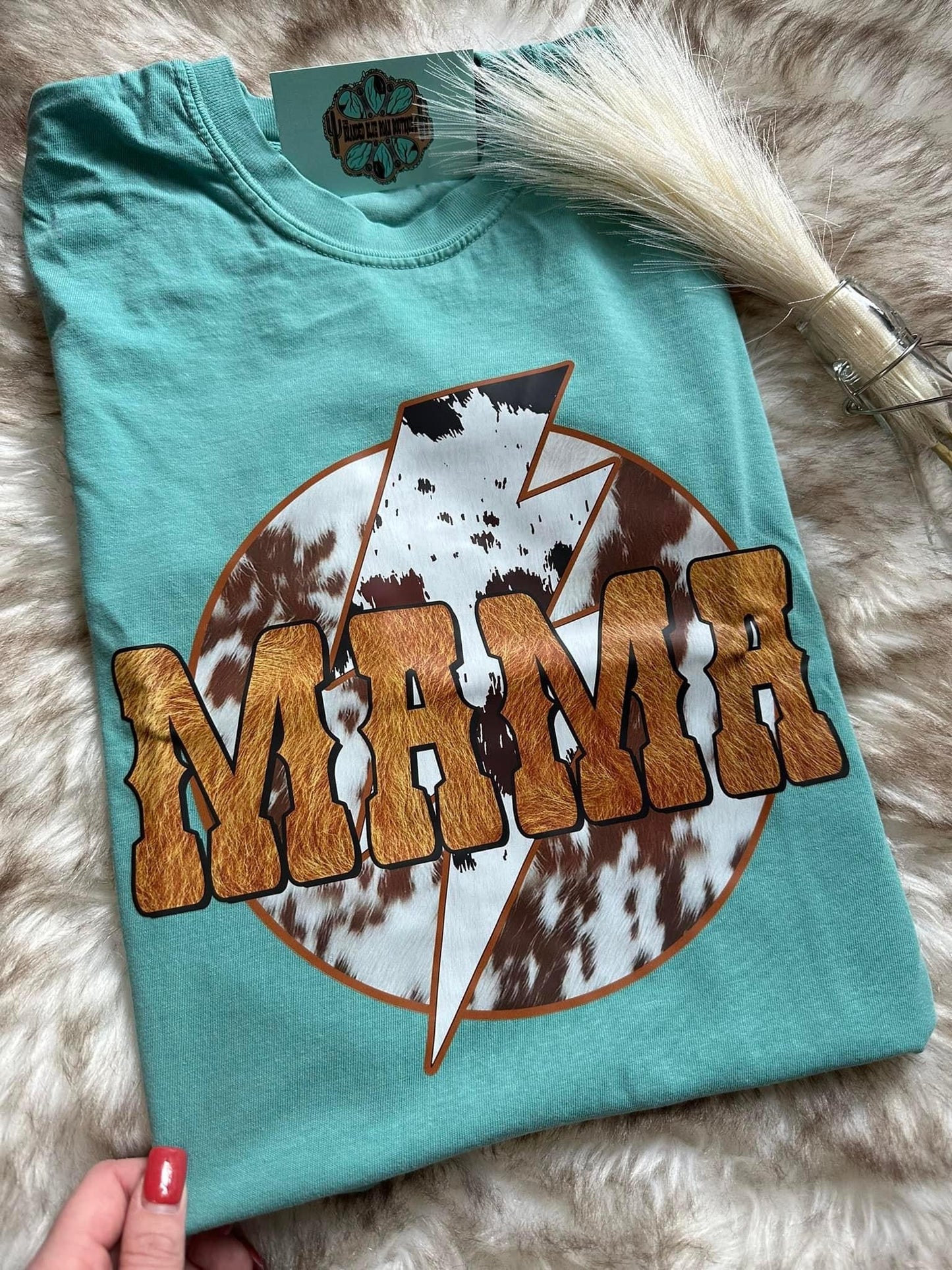 Mama Western Cow-print - Comfort Colors