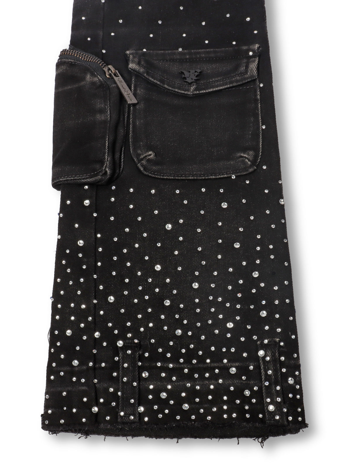 Vicious Denim All Over Rhinestone Jeans - Black