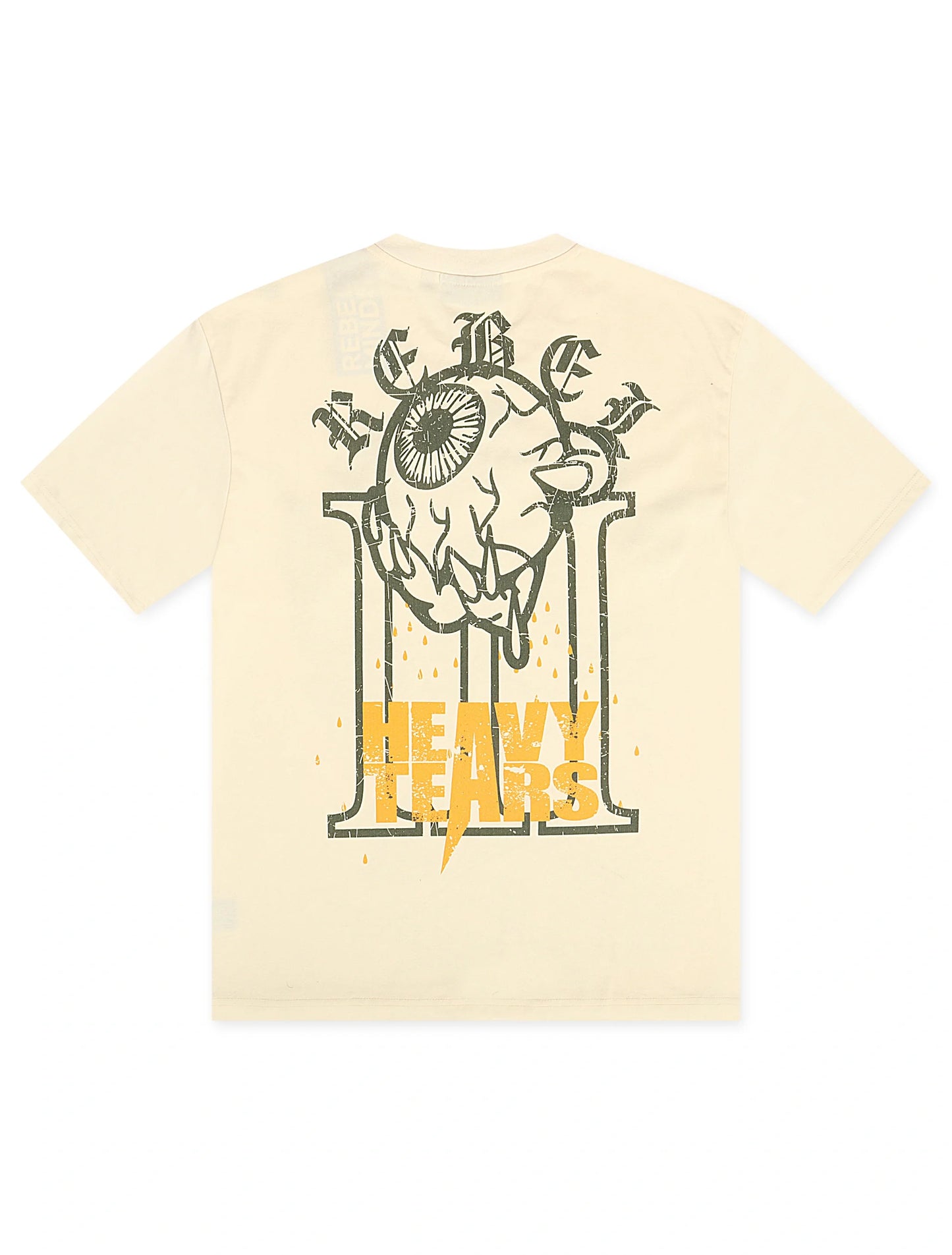 Rebel Minds Heavy Tears Rhinestone Tee - Cream