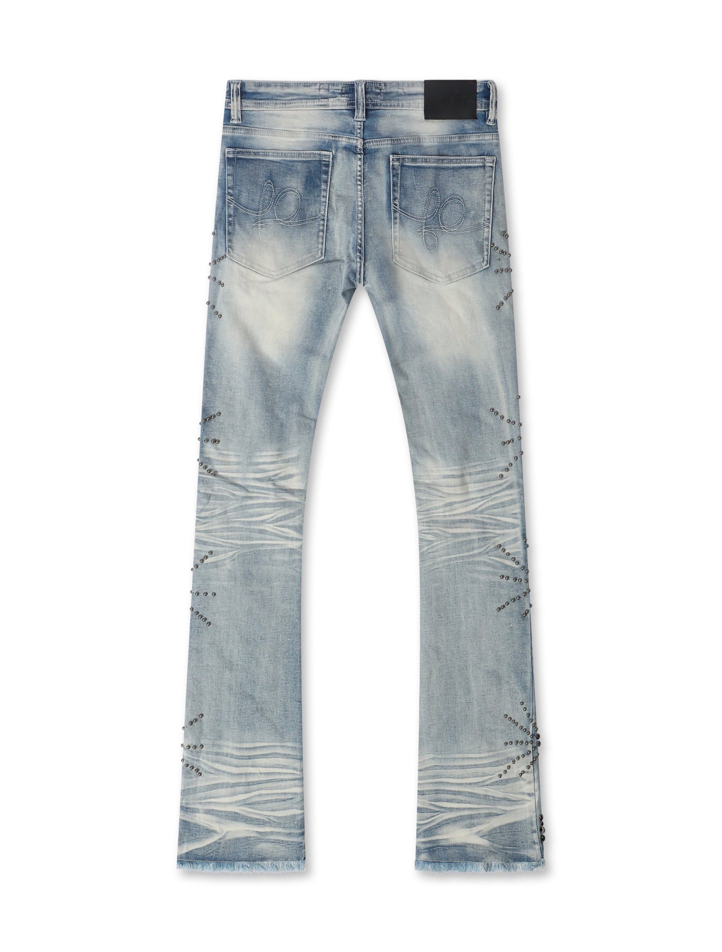 Frost Originals All Over Rhinestone Stacked Jean - Light Wash