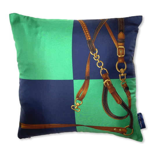 Jockey Tack Vintage Silk Scarf Pillows 18"
